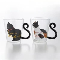 Котяча скляна чашка